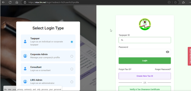 Visit the eTax Portal